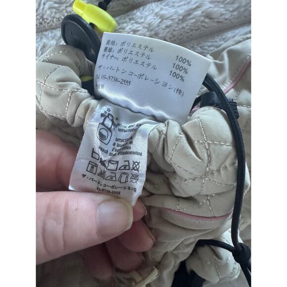 Burton Profile Glove Womens Medium Beige Quilted Snowboard Ski Gloves Pink Trim - Picture 9 of 11